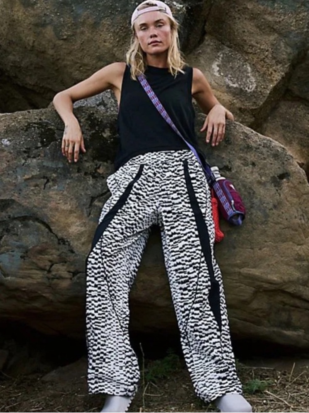 FP Movement Aces Black & White Pants - Size Large